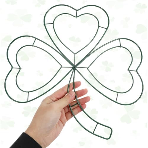 St Patrick Day Shamrock Wreath Frame 2pcs Iron DIY Hoop for Wall and Door Decoration