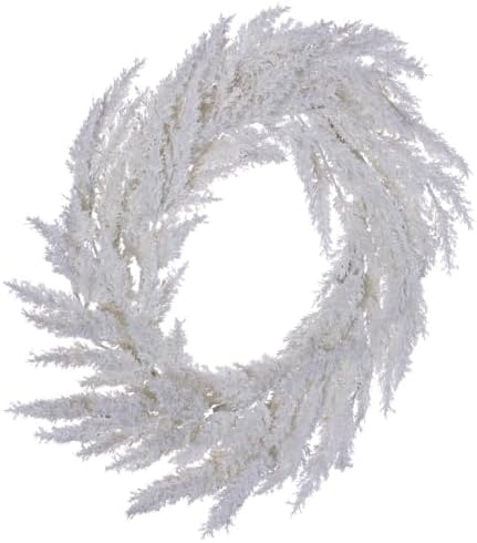 Vickerman 24 Inch White Pampas Grass Wreath