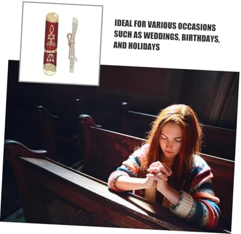 ABOOFAN 2 Sets Elegant Metal Mezuzah with Scroll