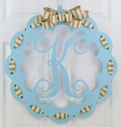 Spring Everyday Monogram Door Wreath - Lots of Colors Available