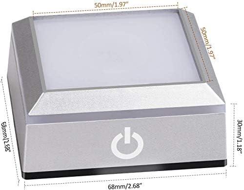 Jumayer 2 Pack LED Light Base Show Stand with Touch Switch for Crystal Display Art