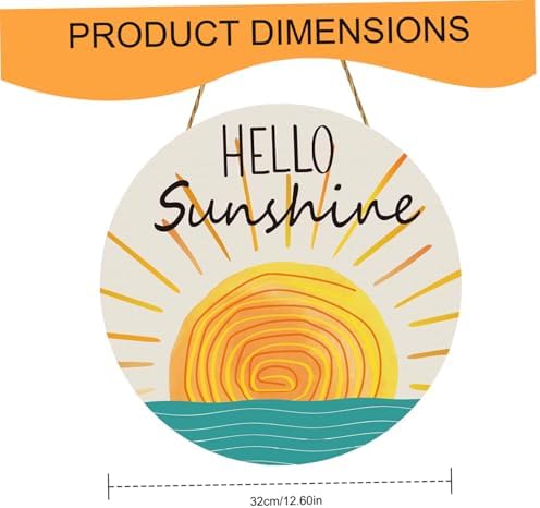 Summer Door Wreath 12x12 Wood Hello Sunshine Decor