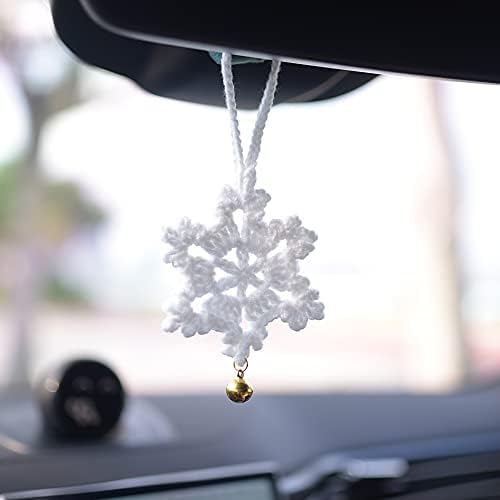 Handmade Crocheted Snowflake Ornaments 4pcs Christmas Decorations