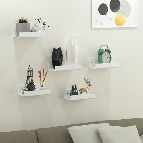 7 Inches White Acrylic Wall Display Shelves 2 Pack U Shape