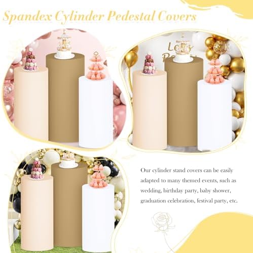 OMKSIH Cylinder Pedestal Covers Set of 3