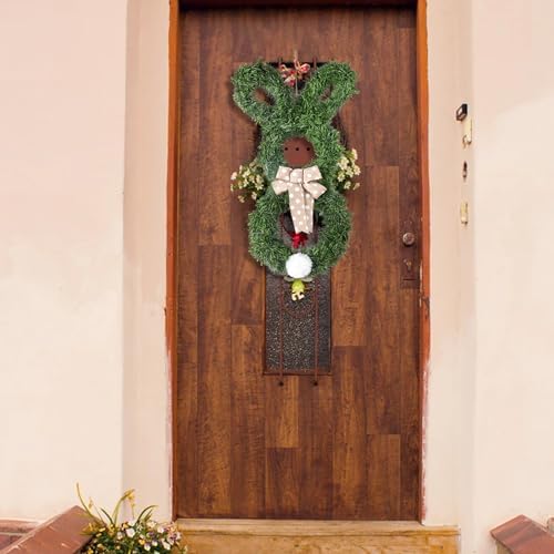 Easter Rabbit Wreath Door Hanger with Bow 2441 Inches