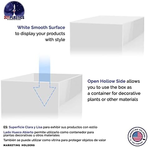 White Acrylic Display Box 12x12x16 with Open Side No Lid
