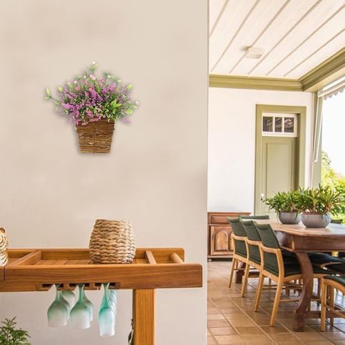 Wildflowers Door Hanging Basket Wreath for Front Door Decor