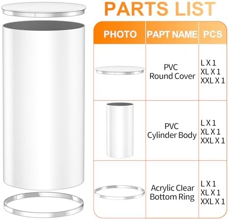 Toosci 3 Piece White Cylinder Display Stand Set for Party Decor