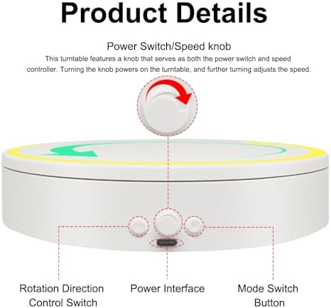 ComXim Rotating Display Stand with Type-C Cable 59 Inch White