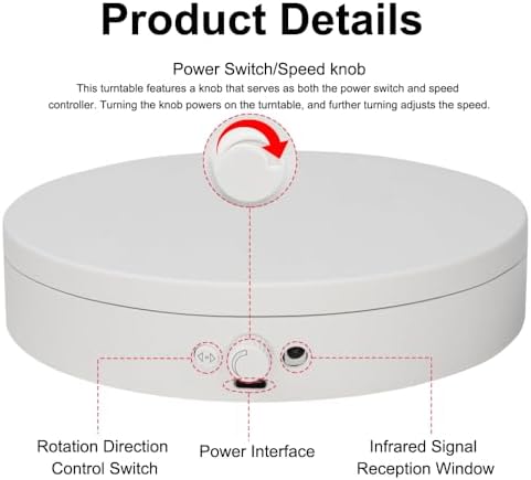 ComXim Motorized Rotating Display Stand with Knob and Remote