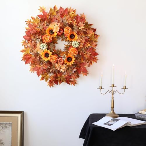 28 Inch Fall Wreath for Front Door and Porch