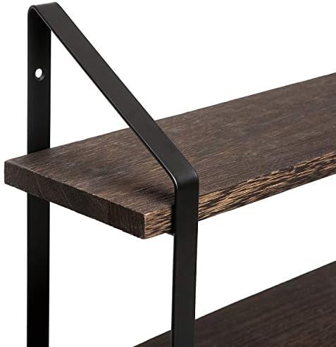 Mkono 3 Tier Floating Wall Shelf 17 Inch Rustic