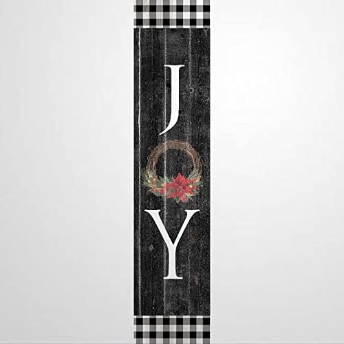 Joy Winter Door Wreath Wood Sign Botanical Christmas Decor