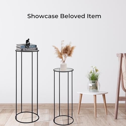 3PCS Round Black Metal Plant Stand for Party and Wedding