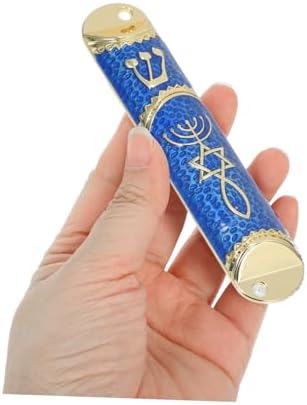 Metal Mezuzah Case with Door Scroll and Bible for Home Decor