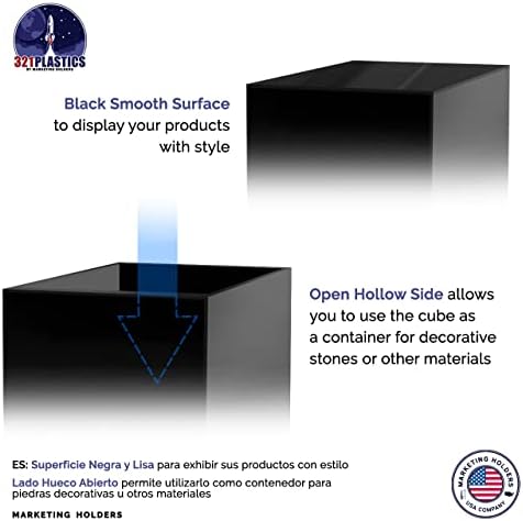 4 Pack Acrylic Display Riser Boxes with One Open Side