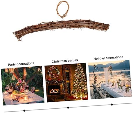 Amosfun 5pcs DIY Rattan Wreath Hanger Heart Shape Frame Front Door Garland Accessory