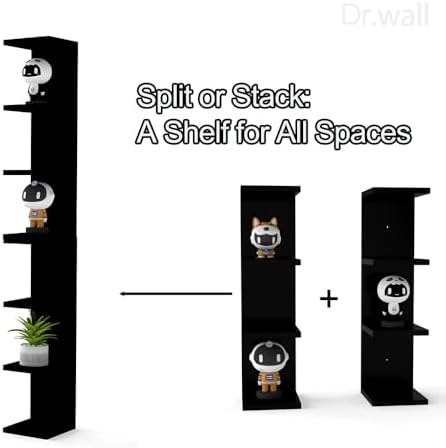 DrWall 7 Tier Black Floating Shelves Set of 2