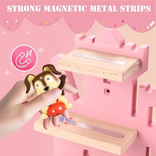 Magnetic Wooden Tonie Shelf with Castle Design