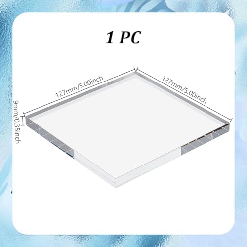 AHANDMAKER Clear Acrylic Display Stand 5x5 Inch Cube