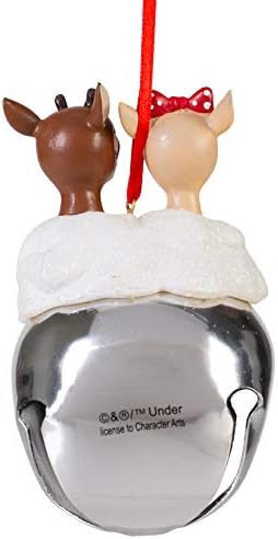 Rudolph and Clarice Holiday Bell Ornament Resin