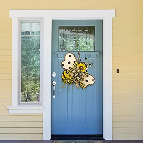 Sunflower Wreath Bee Garland Decor for Front Door
