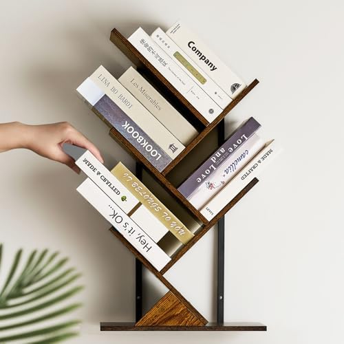 BESHIGH 5 Tier Tree Bookshelf Wall Mount