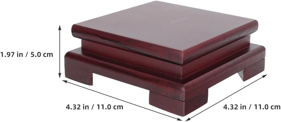 Luxshiny Small Square Wood Display Stand for Tea Pot Flowerpot Bonsai Buddha Statue