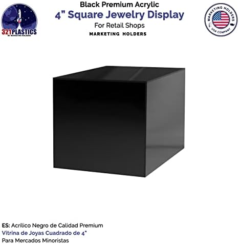 4 Pack Acrylic Display Riser Boxes with One Open Side