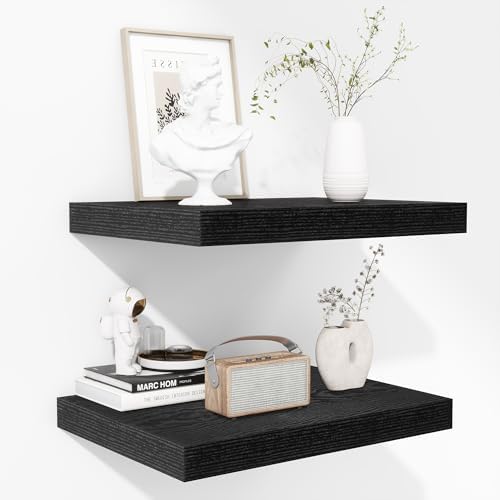Fun Memories Floating Shelves 2 Pack 16x12x15 Rustic Black