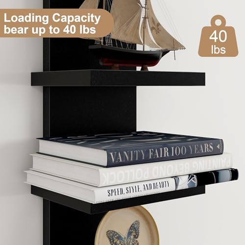 Fun Memories 5 Tier Wall Shelf Unit Black