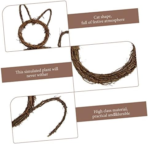 Cat Shape DIY Rattan Wreath for Halloween Decor