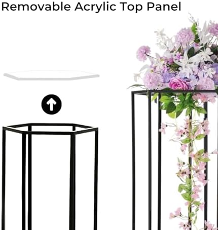 3PCS Round Black Metal Plant Stand for Party and Wedding