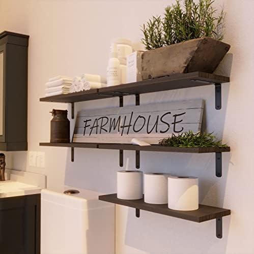 RICHER HOUSE Floating Shelves Set of 5 Deep Brown