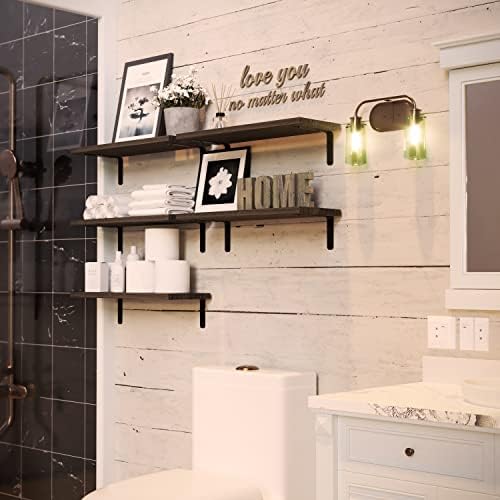 RICHER HOUSE Floating Shelves Set of 5 Deep Brown