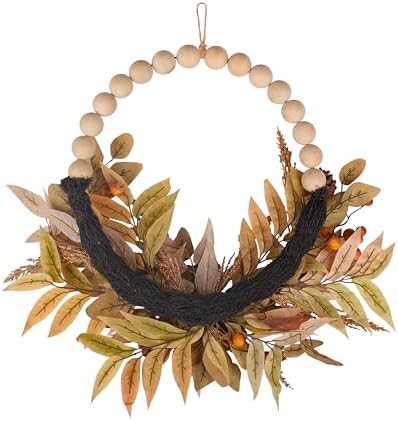 24 Inch Beaded Fall Wreath for Front Door