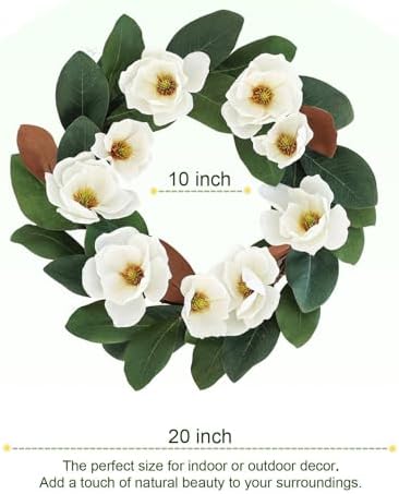 All Seasons Wreath for Front Door with Silk Cream Magnolia