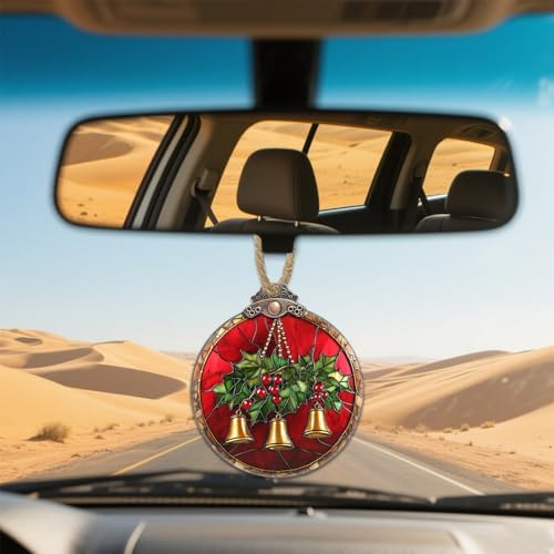 Golden Bell Stained Glass Christmas Suncatcher Decorations