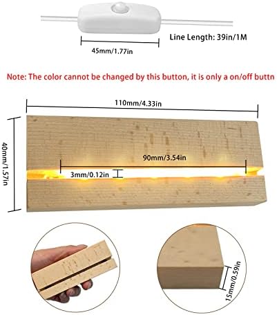 JOJOCY 2 Pack Rectangle LED Wood Display Pedestal