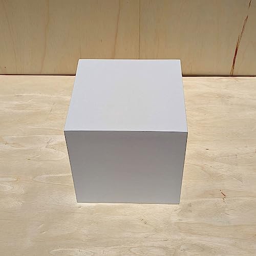14 Inch x 14 Inch x 14 Inch Matte White Display Cube Stand