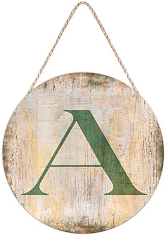 Farmhouse Door Hanger with Letter A Wood Sign Vintage Distressed