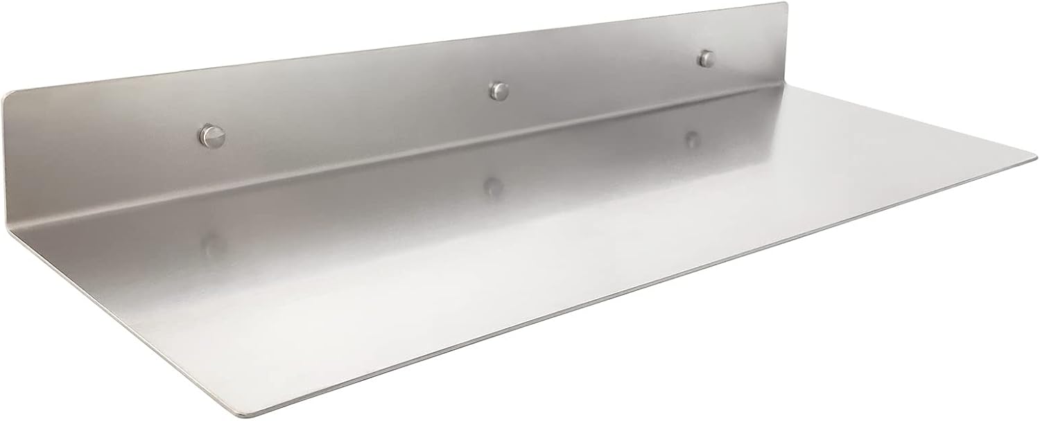 EADOT Brushed Nickel Floating Shelf 24x8 Heavy Duty