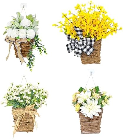 Artificial Spring Door Wreath with Rattan Frame