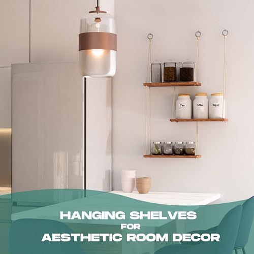 Boho Wall Shelves for Plants - 3 Tier Hanging Shelves