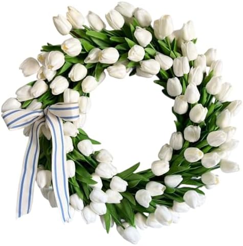 Lippbest Spring Wreath Front Door 16 Inch Garland