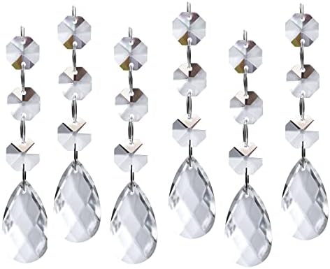 30PCS Teardrop Acrylic Crystal Drop Beads for Christmas Tree Decorations and Garland