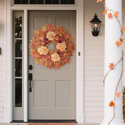 28 Inch Large Fall Wreath for Front Door Porch Window