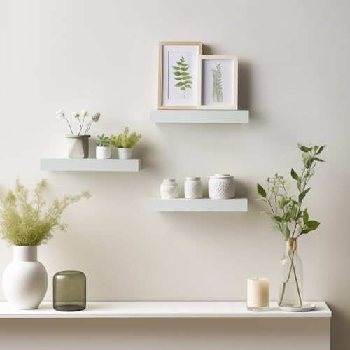 AHDECOR White Floating Shelves Set of 3