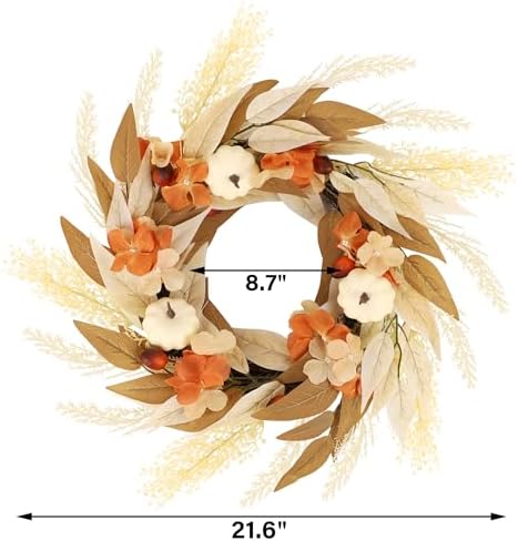 Winemana Fall Wreath for Front Door Thanksgiving Decor